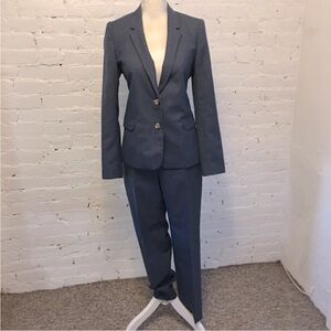 Hobbs NW3 lightweight wool blend pant suit blue size 6 uk 10